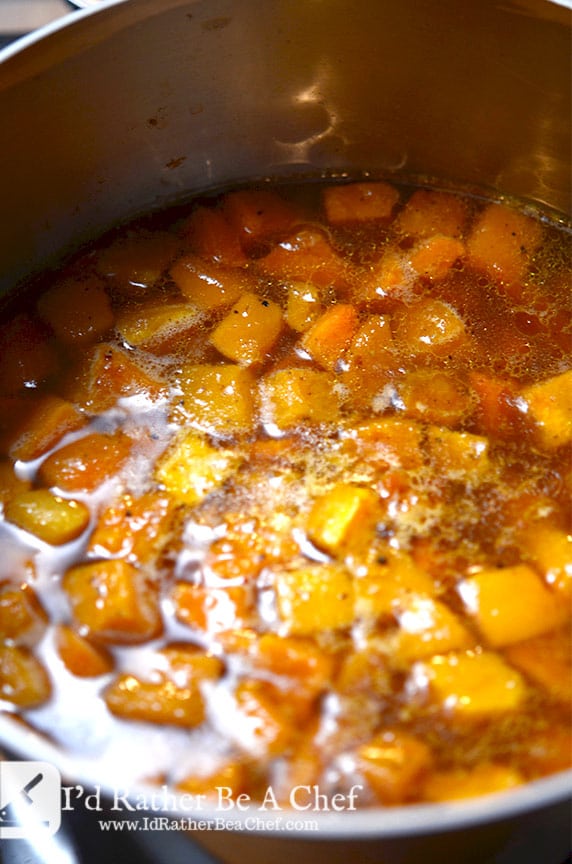 butternut squash soup recipe in the pot