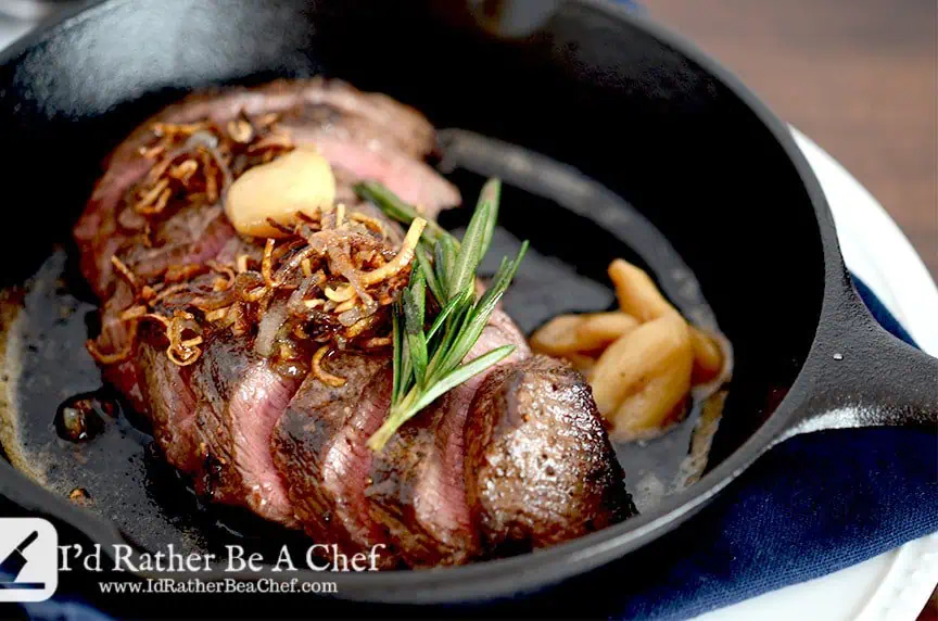 Cast Iron Seared Strip Steak - a flavorful way to make steak!