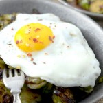 Brussels sprouts and bacon with a slow cooked egg makes the perfect paleo breakfast or paleo brunch dish!