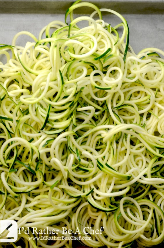 Fresh zucchini for this zoodles recipe... you'd never know they were zucchini noodles!
