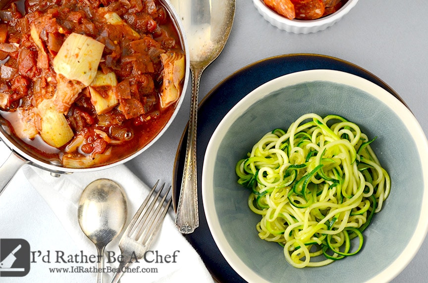 This zoodles recipe pairs perfectly with our easy marinara sauce recipe! The combination is a match made in culinary heaven!