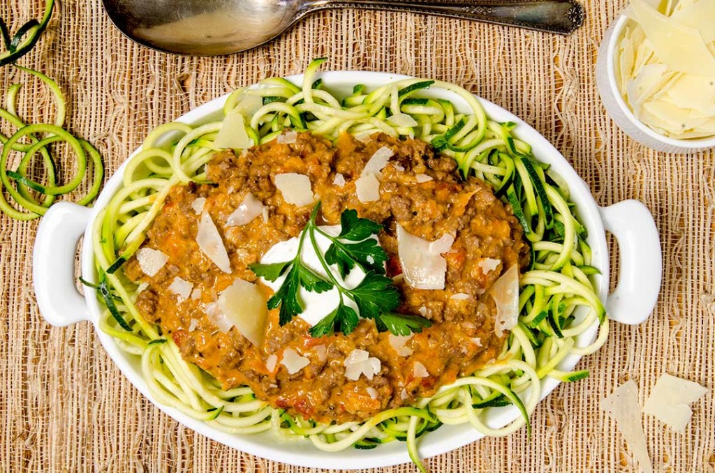 How do you make your authentic bolognese sauce? With zucchini noodles? Oh, it is so good.