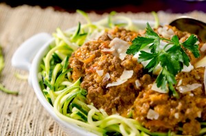 A delicious, authentic bolognese sauce ready in about an hour. Full of flavor, wonderful texture and the perfect accompaniment to zoodles or noodles.