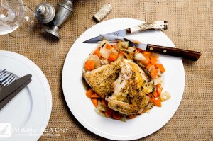 Delightfully simple roasted chicken and vegetables recipe, ready in just about a half hour. So tender and juicy, you'll wish you made more!