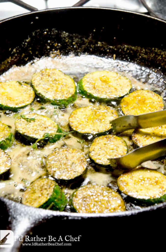 The best sauteed zucchini has butter, thyme and herbs. This sauteed zucchini recipe is gluten free too!