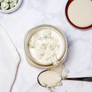 A creamy, homemade blue cheese dressing your family will love. It's got some zip to it from red wine vinegar. So delicious.