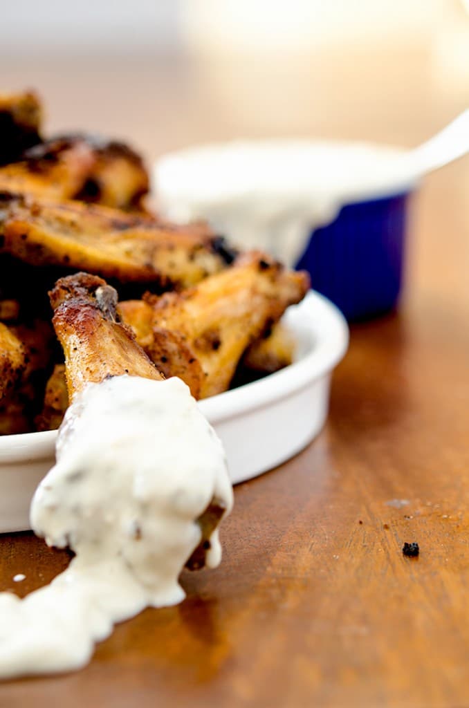 This homemade blue cheese dressing pairs perfectly with crispy baked chicken wings, an iceberg wedge salad or as a dipping sauce for vegetables!