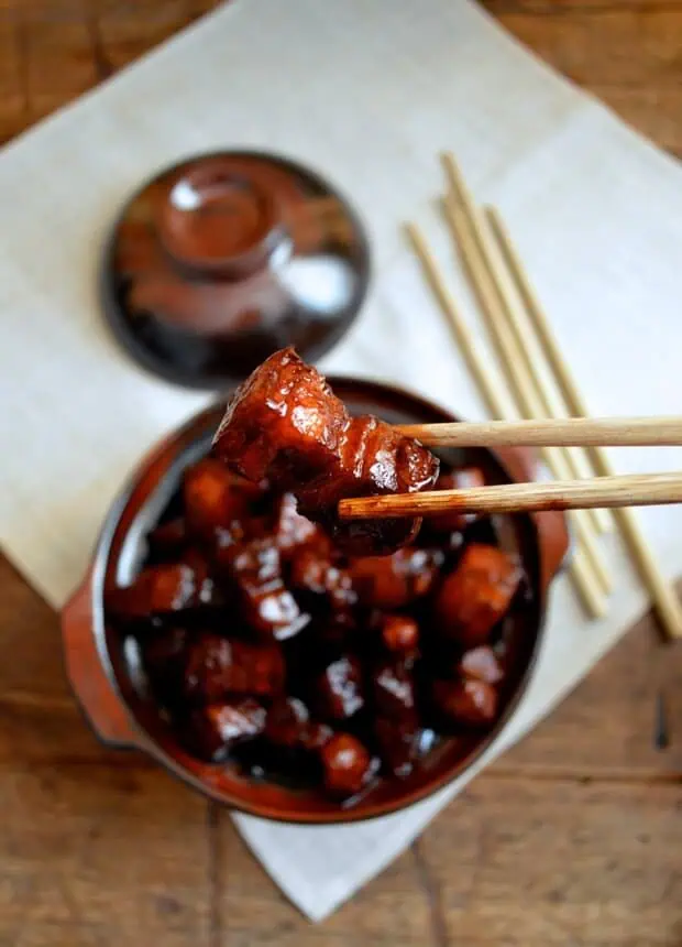 Delicious Shanghai Style Braised Pork Belly for our Pork Belly Recipes Roundup