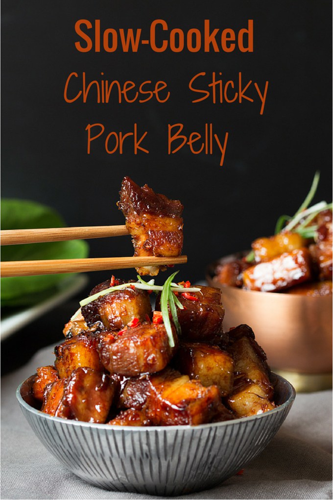This is an awesome recipe for sticky Chinese Pork Belly, which is why it is on the pork belly recipes roundup.