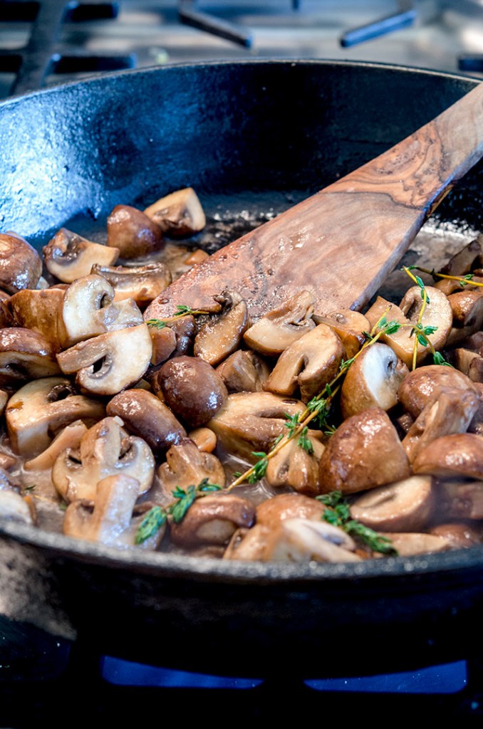 Sauteed mushrooms taste better with herbs and roasted garlic!