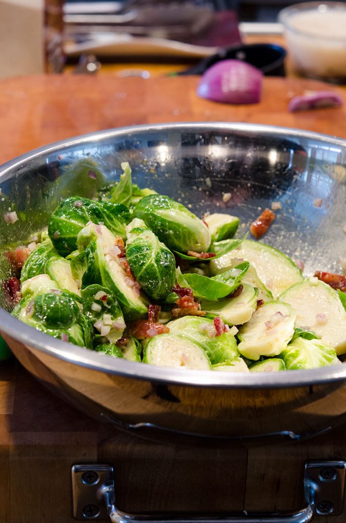 Adding bacon with the roasted brussels sprouts intensifies the flavors!