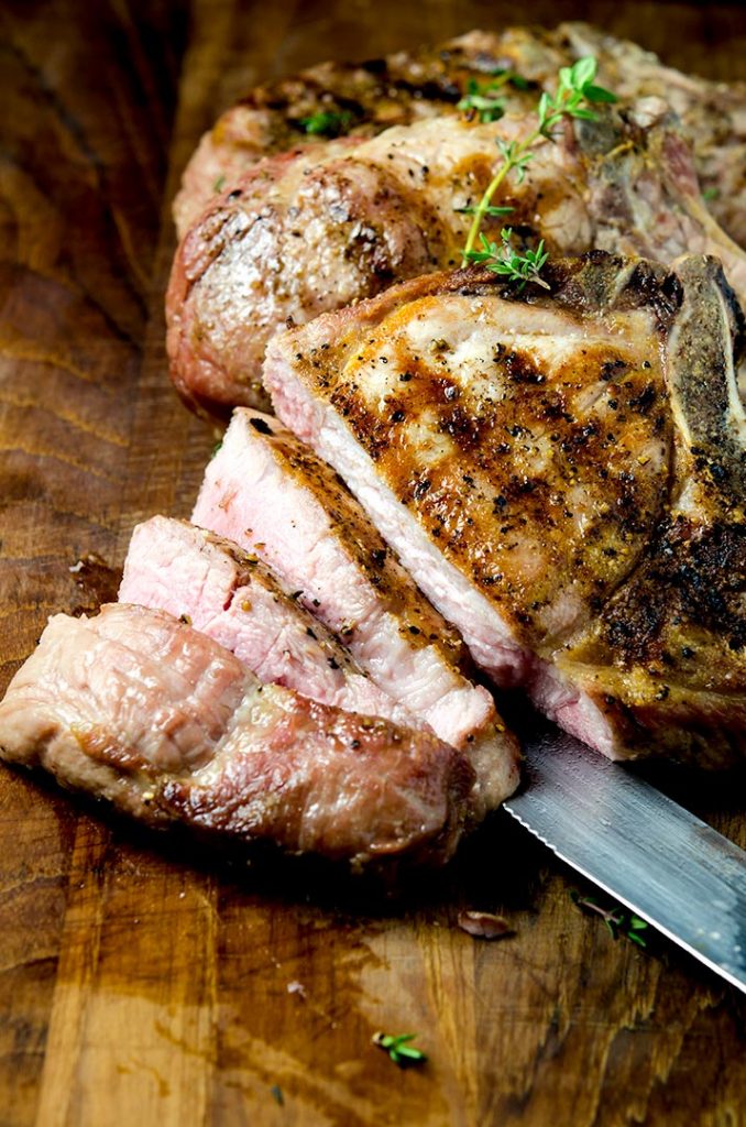 Grilling pork chops results in tender and juicy pork. There is no need for sauce or other toppings.