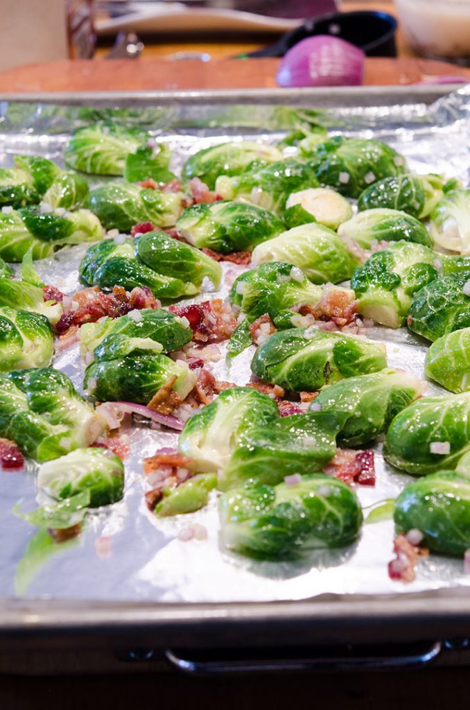When making roasted brussels sprouts, laying them face side down is an important step in the roasting process.