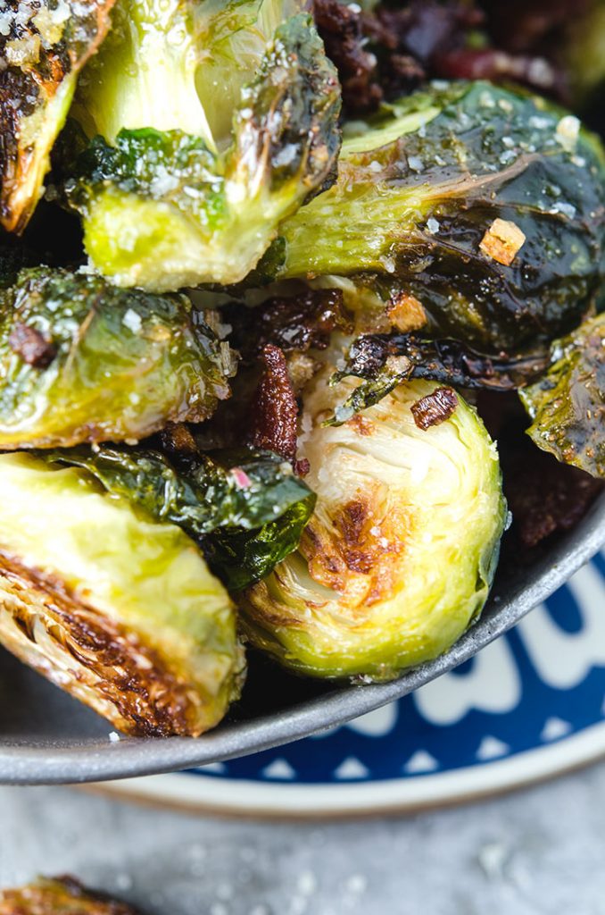 The Reveal: Yes! Wonderful roasted brussels sprouts with shallots, bacon and garlic. Absolutely delicious!
