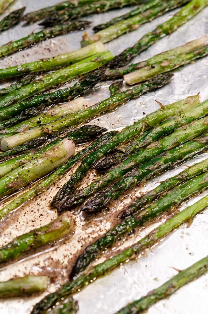 Roasting asparagus in the oven is a wonderful way to enhance the flavor of asparagus. Pair it with brown butter balsamic sauce to elevate even further!