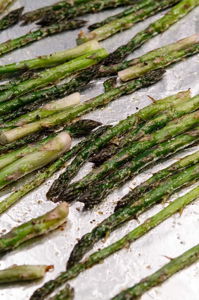 Roasting asparagus takes just a bit of time in the oven, and is the perfect vegetable side dish for just about any meal.