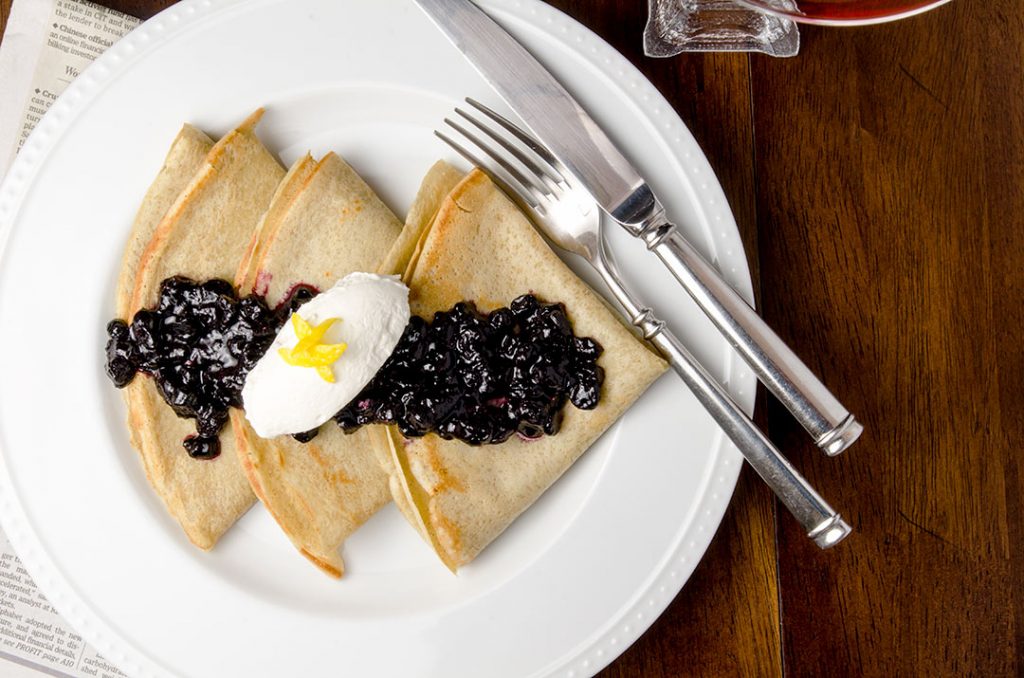 I wanted to leave you with this parting thought: make time for yourself. You deserve to eat these crepes with blueberry compote.