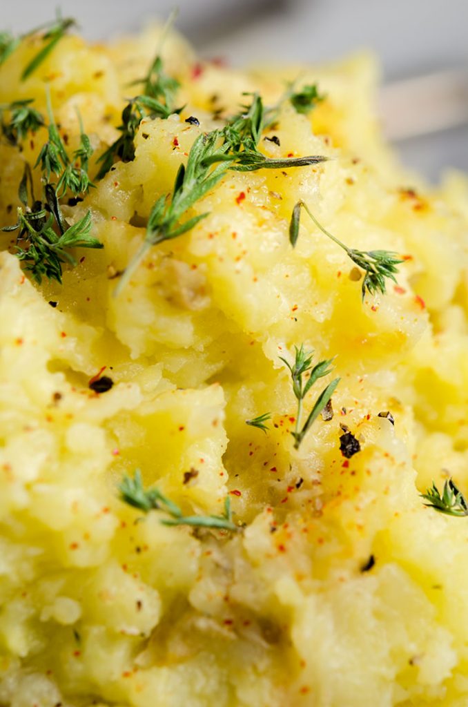 The best part about these smashed potatoes isn't just the flavor but how light and fluffy they are. Yum.