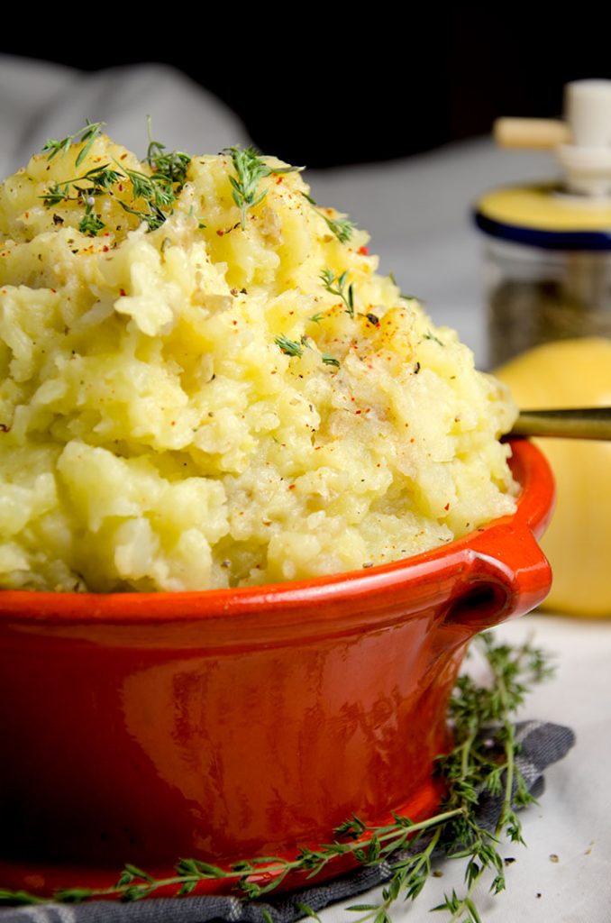 Smashed potatoes are a delightful side dish that are perfect for any grilled or sauteed meats.