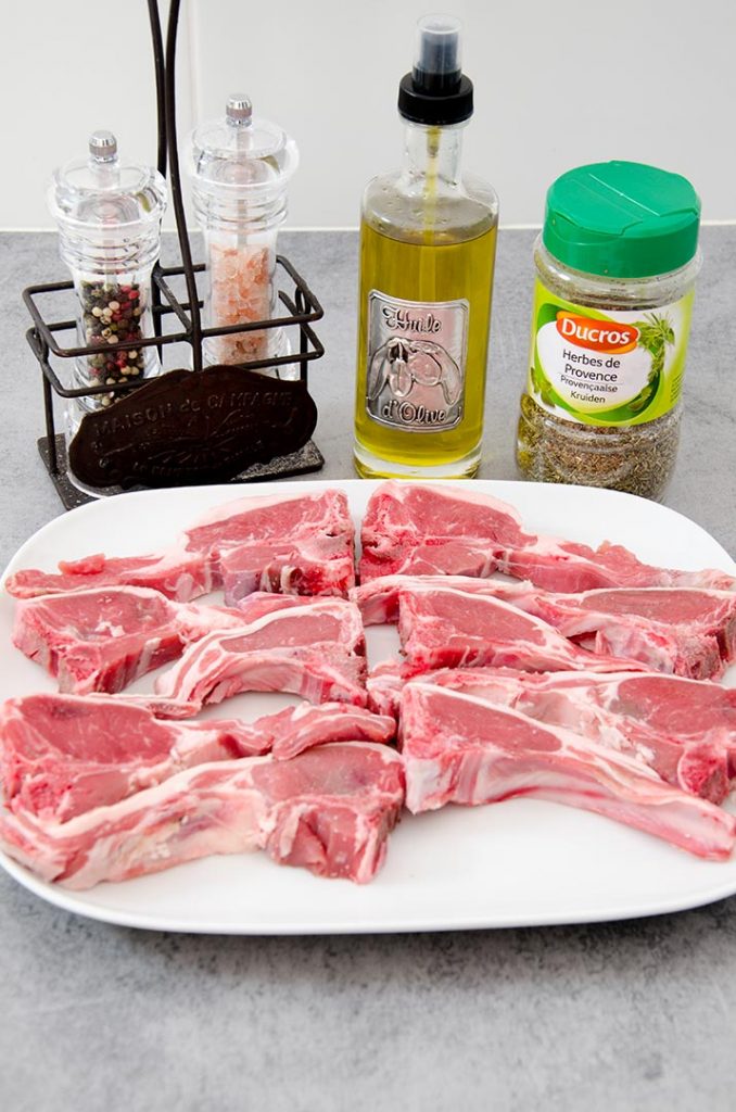 When grilling lamb chops, we need some good lamb and some spices.