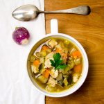 This chicken vegetable soup recipe uses leeks, turnips and zucchini to keep it interesting... and wow is it delicious.