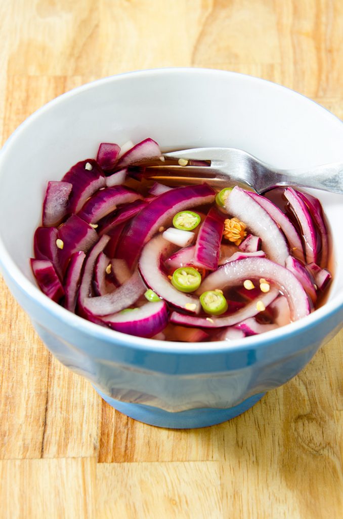 When you start working on the southwestern salad, make sure the first step is pickling the red onions!