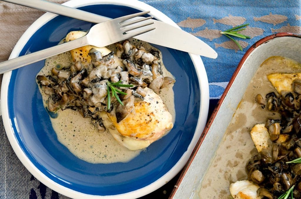 Goat cheese stuffed chicken breast makes the perfect dinner for one or ten! It's so easy to make and tastes incredible with the mushroom cream sauce. Yummy.