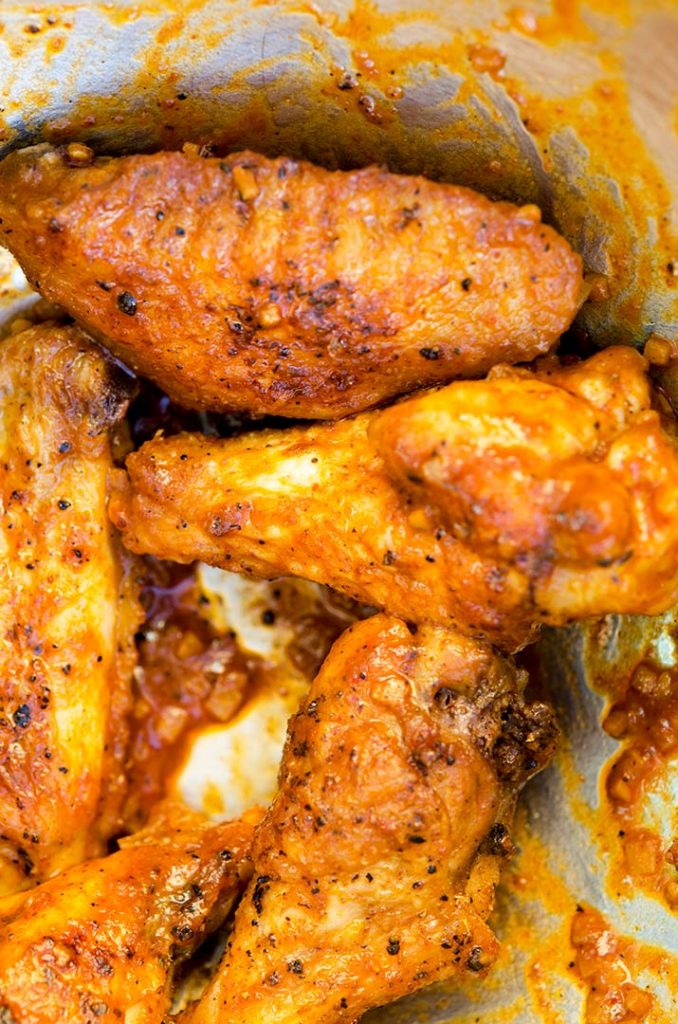 This hot wing recipe has just enough hot sauce to evenly coat each wing to perfection.