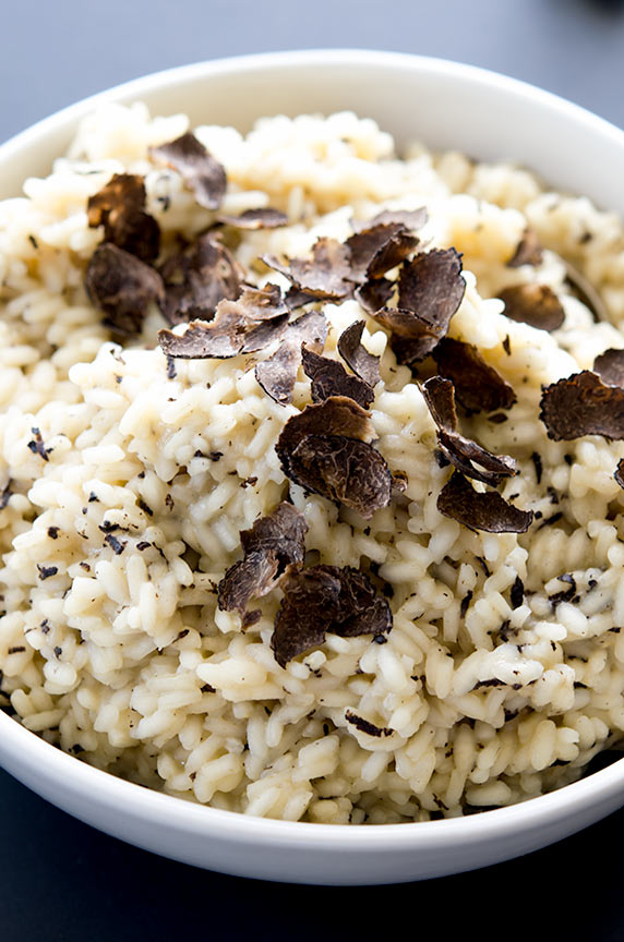 black truffle risotto recipe with shaved and grated truffles