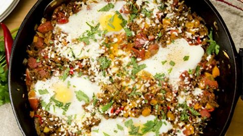 spicy chorizo egg skillet