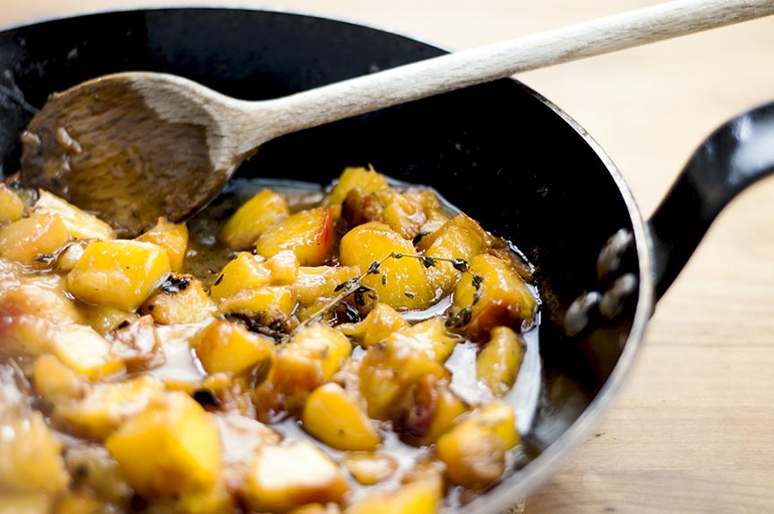 low carb peach compote