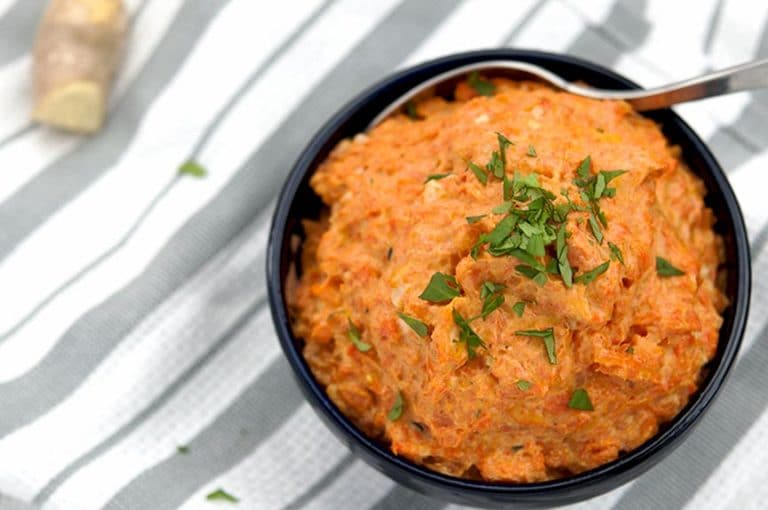 Low Carb Carrot Mash with Ginger & Garlic Freakin' Delicious!