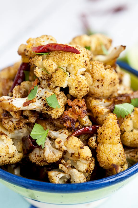 low carb spicy roasted cauliflower