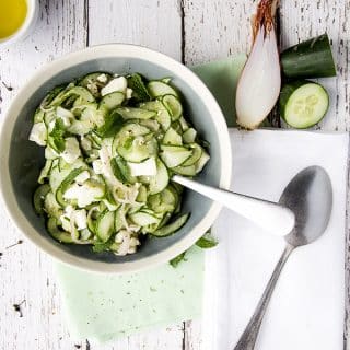 easy keto cucumber feta salad