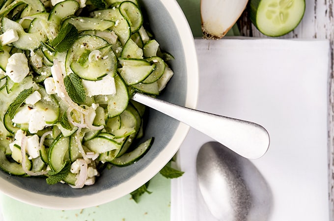 low carb cucumber feta salad recipe