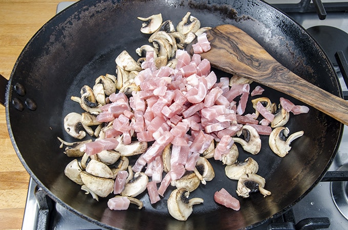 mushrooms and bacon