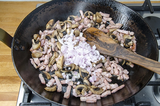 sauteed mushrooms bacon and shallots