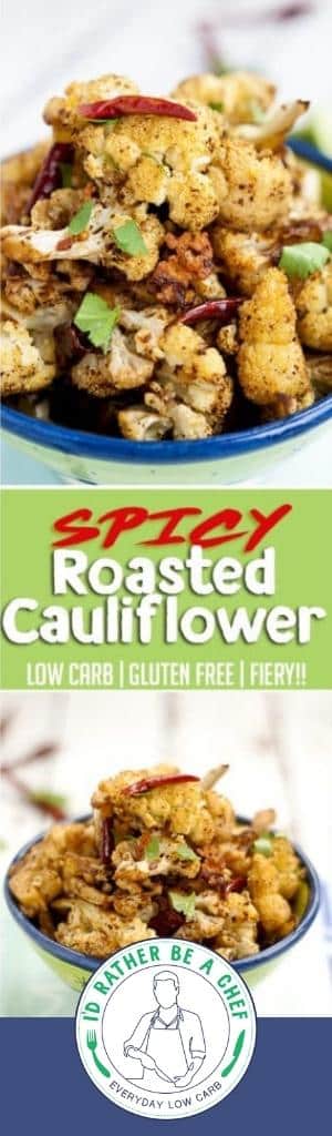 Spicy roasted cauliflower image for pinterest