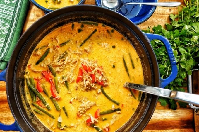 Wide image of the thai red curry soup recipe