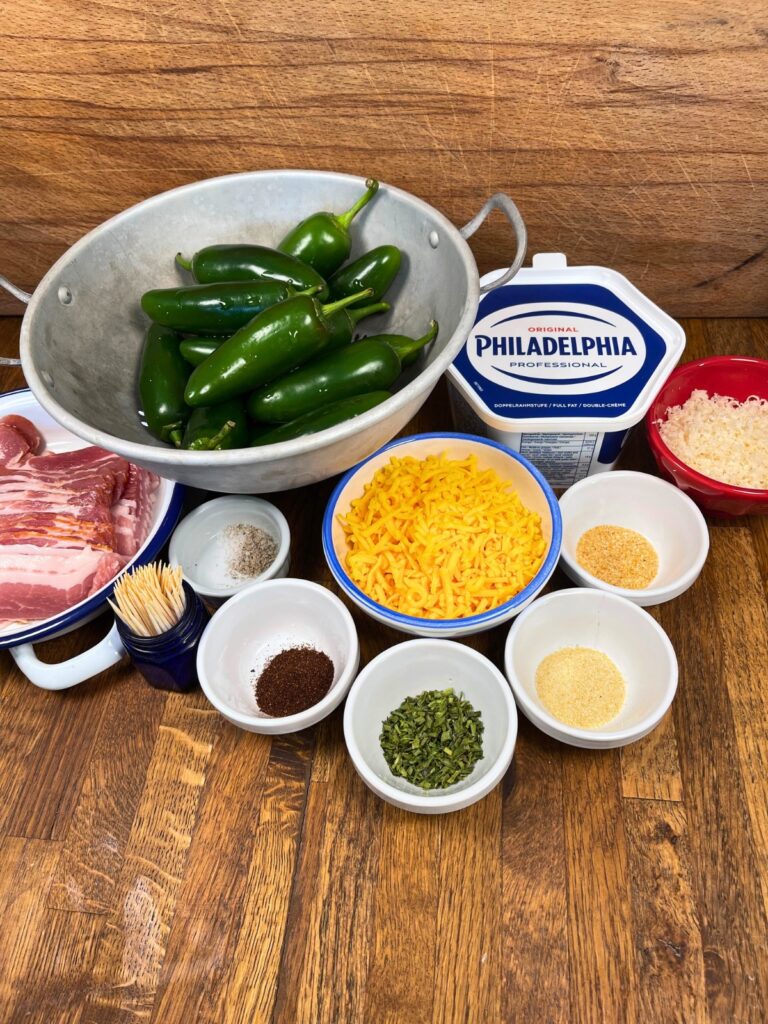 Layout of ingredients for jalapeño poppers