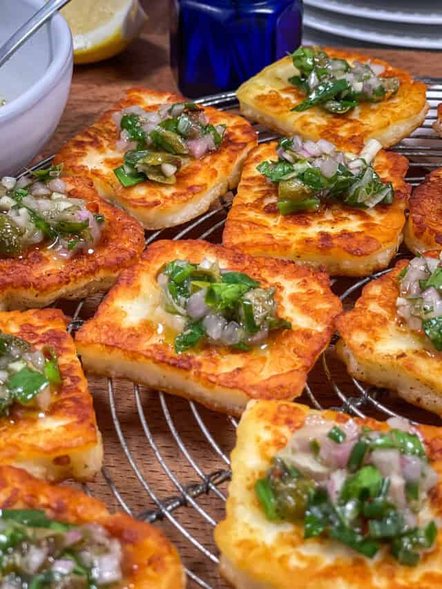How to Cook Halloumi Cheese to Golden Brown Perfection I'd Rather Be