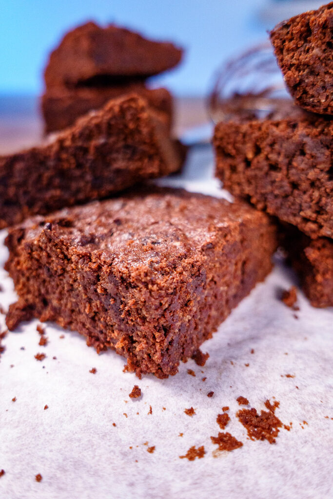 Close up of ketogenic brownies