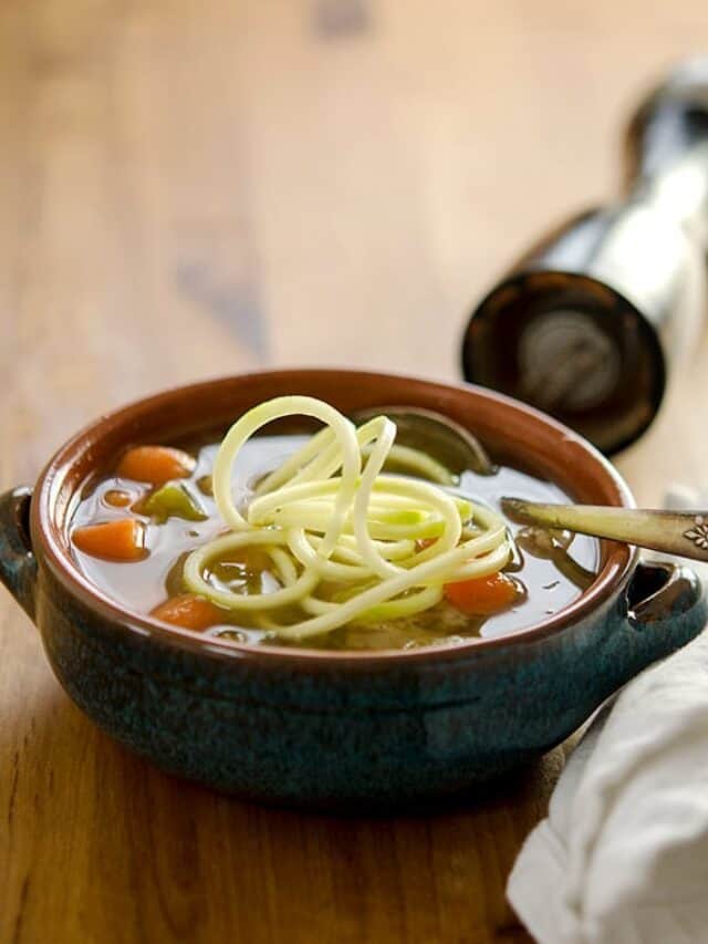 Low Carb Chicken Noodle Soup - I'd Rather Be A Chef