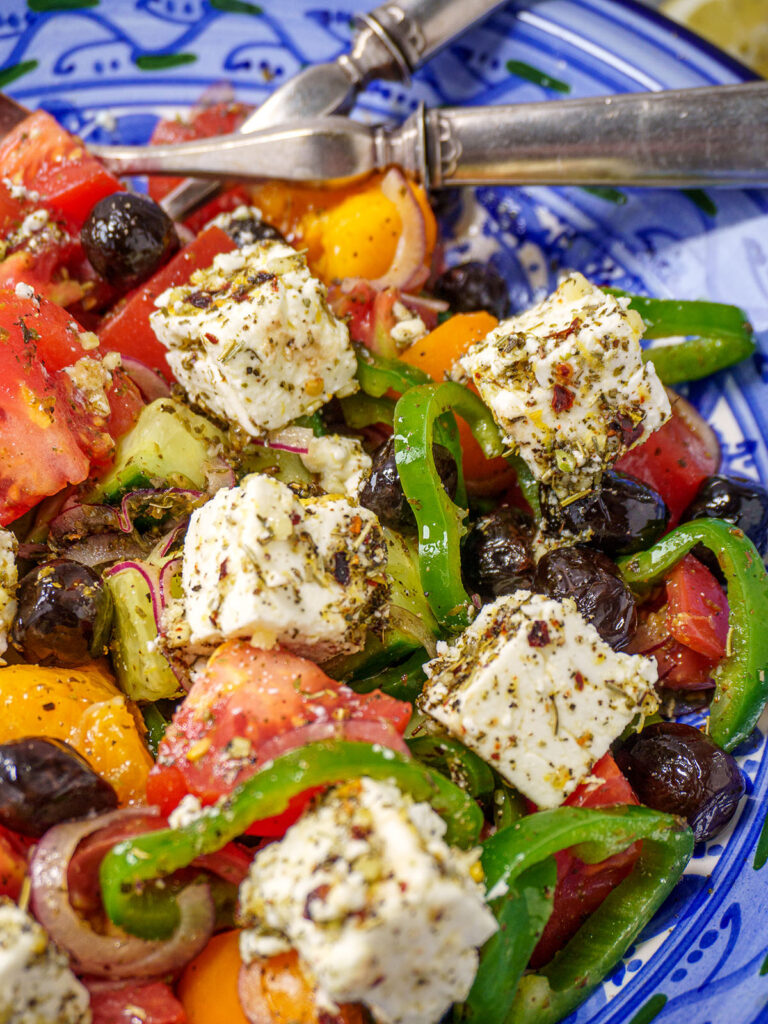 close-look-of-the-seasoned-Greek-salad