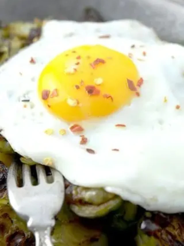 Brussels Sprouts and Bacon Hash with Egg