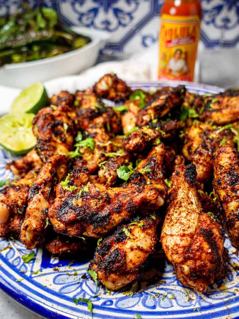 close-up-image-of-chili-lime-wings-on-a-plate