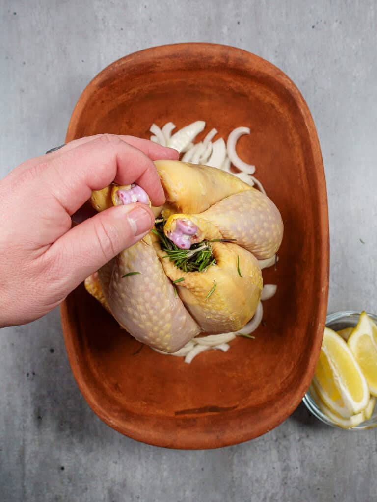 Step-by-step-cooking-instruction-of-making-Lemon-roasted-chicken