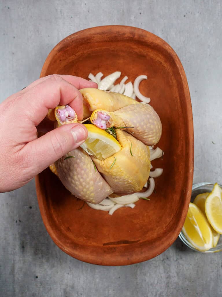Step-by-step-cooking-instruction-of-making-Lemon-roasted-chicken