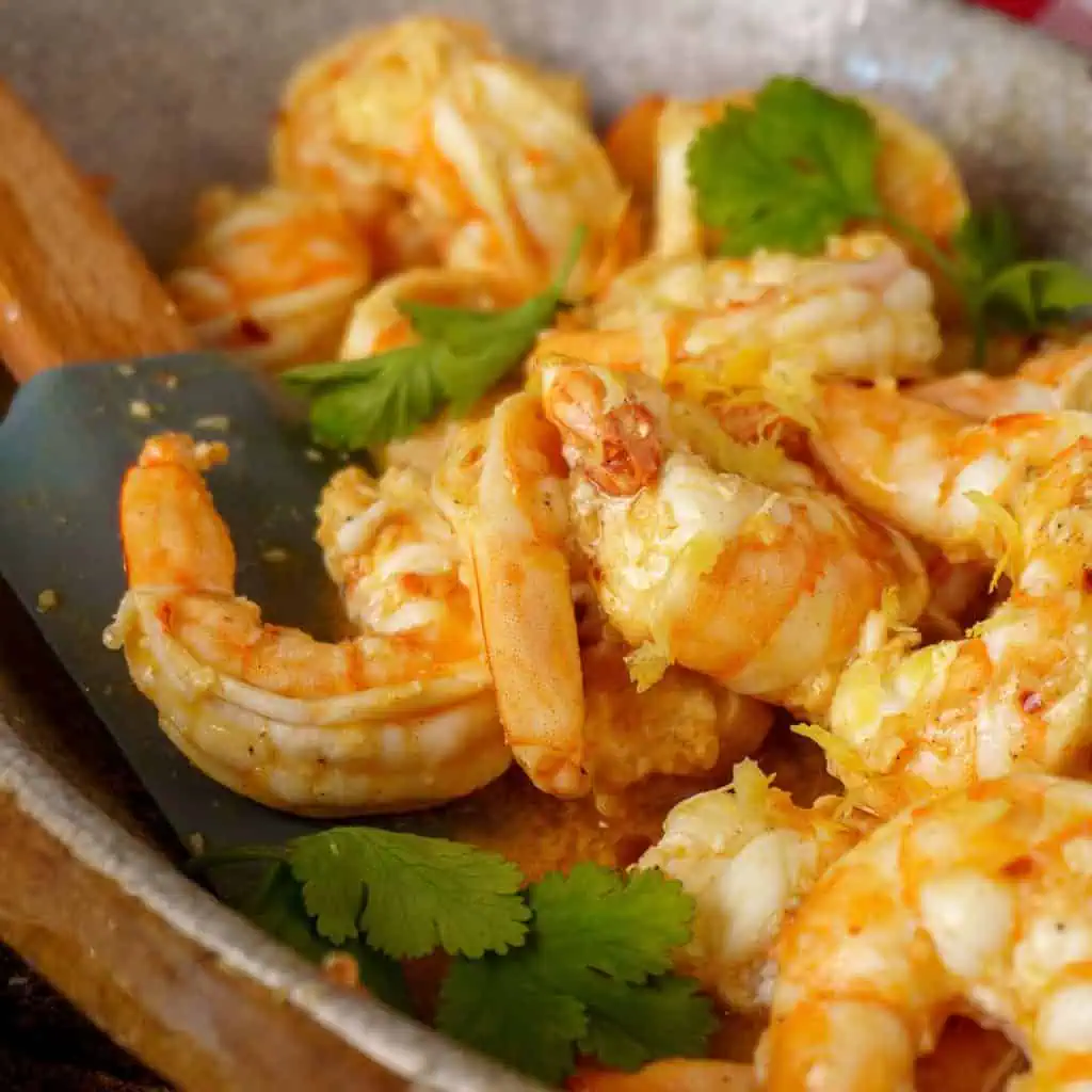 Seasoned shrimp is a great protein for a low carb or keto diet